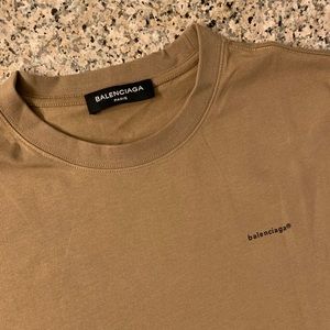 Balenciaga cotton crewneck t-shirt in tan beige